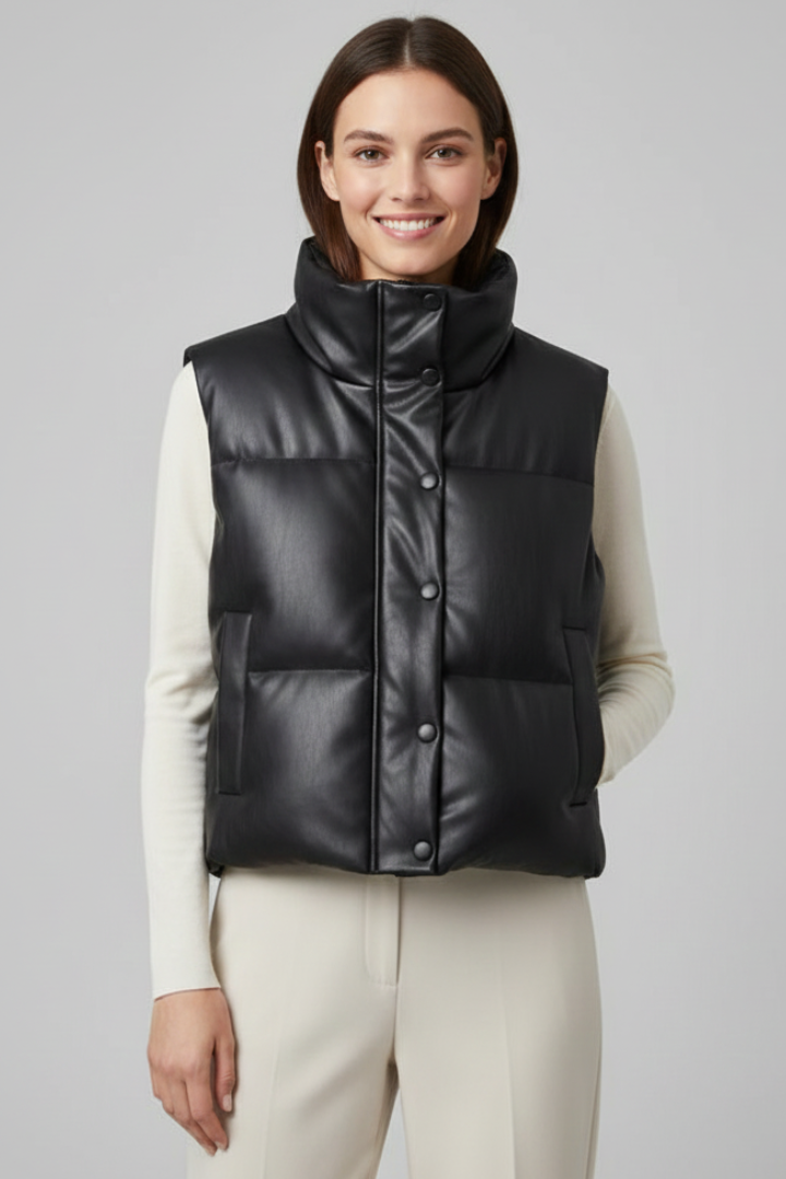 Women’s Sleeveless Jacket with Zip Closure