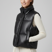 Women’s Sleeveless Jacket with Zip Closure