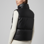 Women’s Sleeveless Jacket with Zip Closure