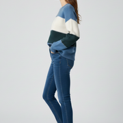 Women’s Sweater with Striped Surface and Relaxed Shape