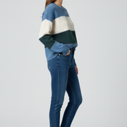 Women’s Sweater with Striped Surface and Relaxed Shape