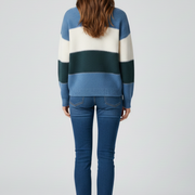 Women’s Sweater with Striped Surface and Relaxed Shape