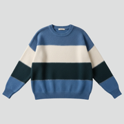 Women’s Sweater with Striped Surface and Relaxed Shape