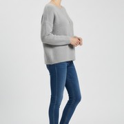 Women’s Sweater with Wide Neck and Brushed Knit Surface