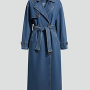 Women’s Trench Coat with Belt and Even Surface