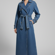 Women’s Trench Coat with Belt and Even Surface