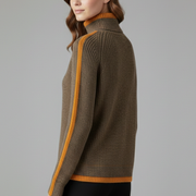 Women’s Turtleneck Jumper with Ribbed Knit and Trim