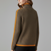 Women’s Turtleneck Jumper with Ribbed Knit and Trim