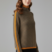 Women’s Turtleneck Jumper with Ribbed Knit and Trim