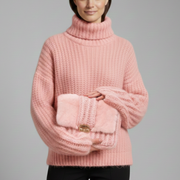 Women’s Turtleneck Jumper with Ribbed Knit and Wide Sleeves