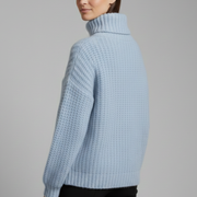 Women’s Turtleneck Jumper with Ribbed Knit and Wide Sleeves
