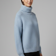Women’s Turtleneck Jumper with Ribbed Knit and Wide Sleeves