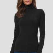 Women’s Turtleneck Sweater with Long Sleeves and Plain Surface