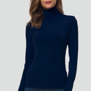Women’s Turtleneck Sweater with Long Sleeves and Plain Surface