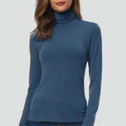 Women’s Turtleneck Sweater with Long Sleeves and Plain Surface