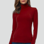 Women’s Turtleneck Sweater with Long Sleeves and Plain Surface