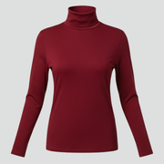 Women’s Turtleneck Sweater with Long Sleeves and Plain Surface
