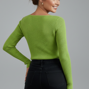 Women’s V-Neck Knit Jumper with Long Sleeves