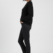 Women’s V-Neck Sweater with Long Sleeves and Pullover Design