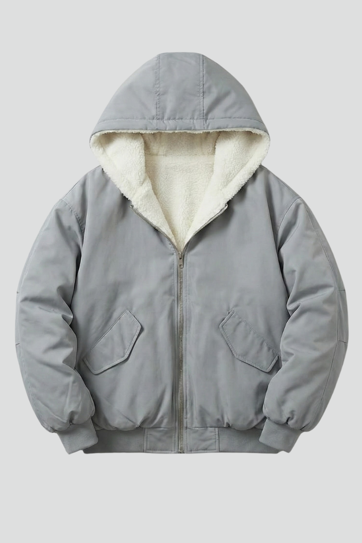 Women’s Winter Jacket with Hood and Front Zip