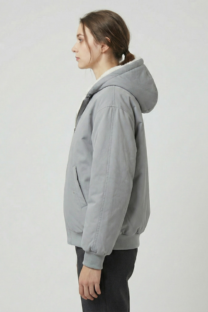 Women’s Winter Jacket with Hood and Front Zip