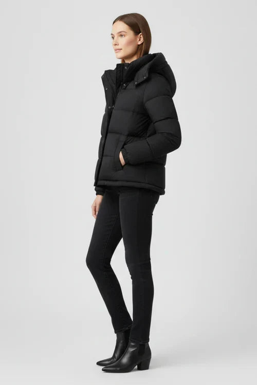 Women’s Down Jacket with Insulation and Secure Fit