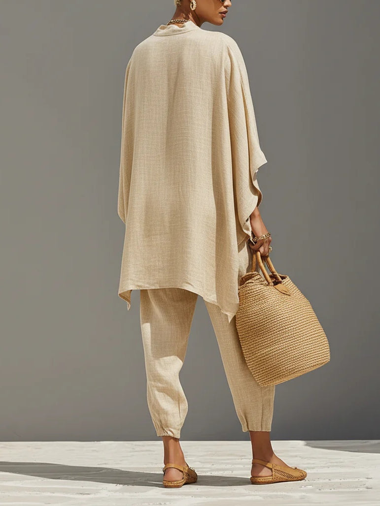 Kiera Asymmetrisches Saum Top und Jogger Hosen Anzug