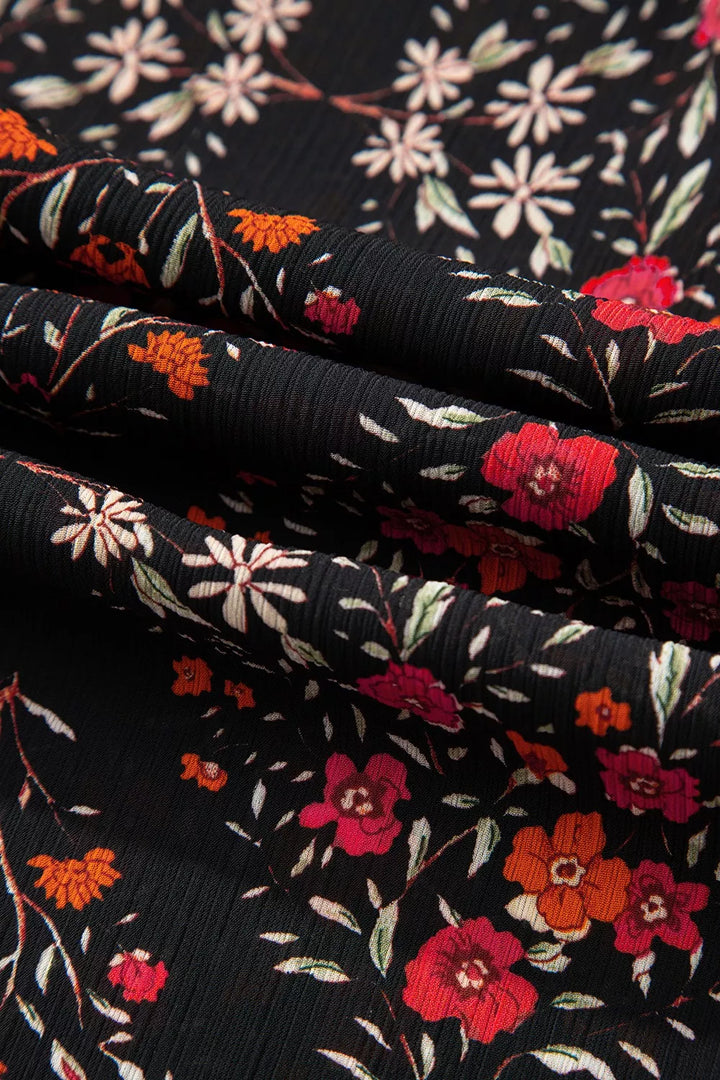 Vintage-Blumenmuster-Hemd mit Knöpfen