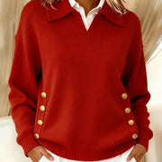 Vynette | V-Neck Sweater with Collar