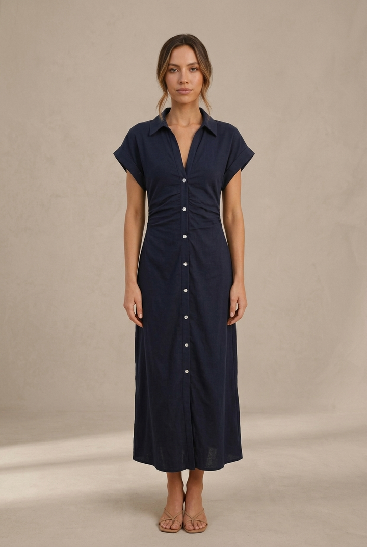 Denim | Napitettu midimekko