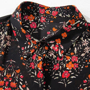 Vintage-Blumenmuster-Hemd mit Knöpfen