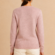 Women’s knitted sweater with round neckline and ribbed hem