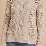 Women’s Oversized Sweater with Long Sleeves and Ribbed Cuffs