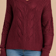 Women’s Oversized Sweater with Long Sleeves and Ribbed Cuffs