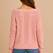 Women’s Oversized Sweater with Long Sleeves and Ribbed Cuffs