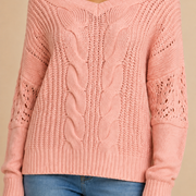 Women’s Oversized Sweater with Long Sleeves and Ribbed Cuffs