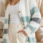 Elena | Pehmeä neulecardigan raidoilla