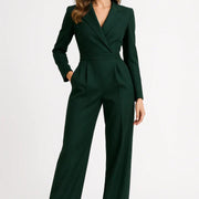 ZAAN Original | Luxe Blazer Jumpsuit with V-Neck and Wide-leg Fit