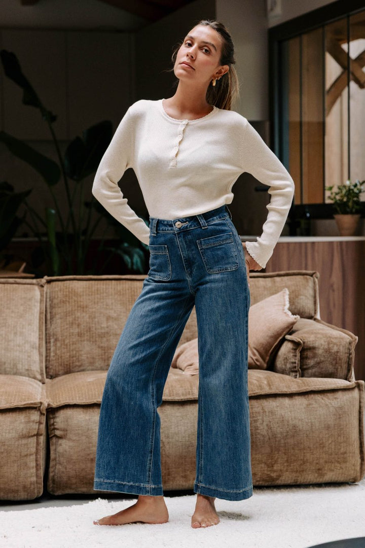 FIORENZA - Pantaloni marroni stile Austin