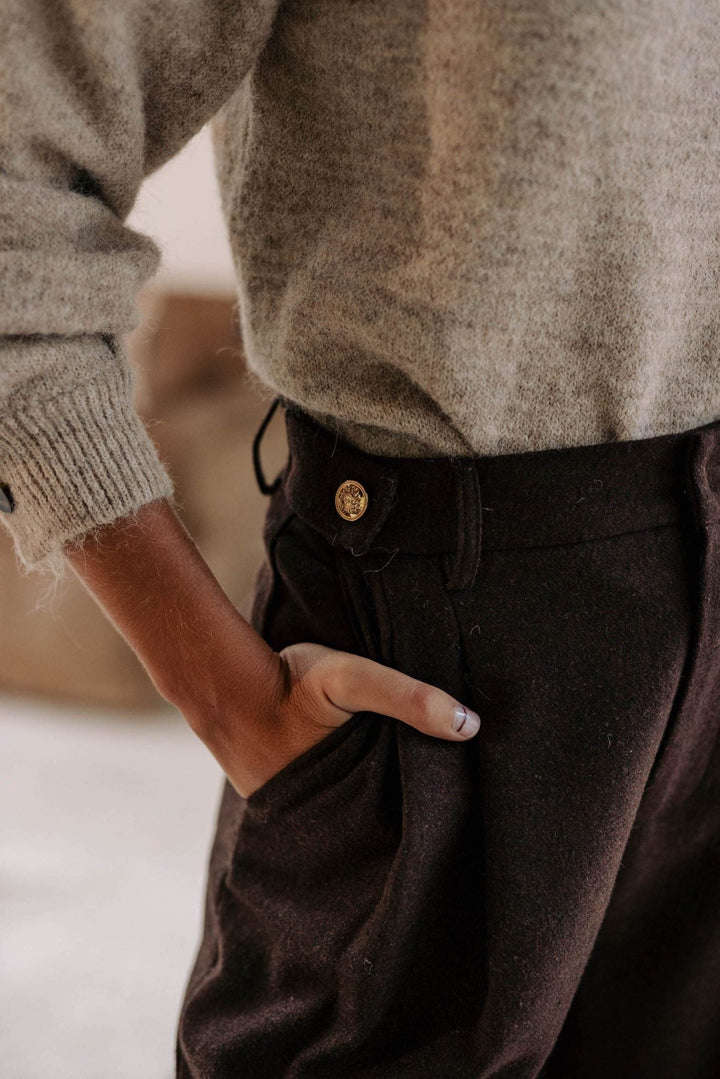 FIORENZA - Pantaloni marroni stile Austin