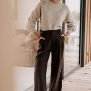 FIORENZA - Pantaloni marroni stile Austin