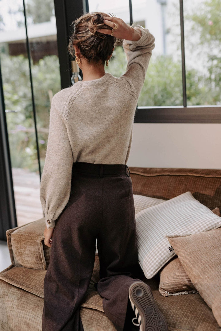 FIORENZA - Pantaloni marroni stile Austin
