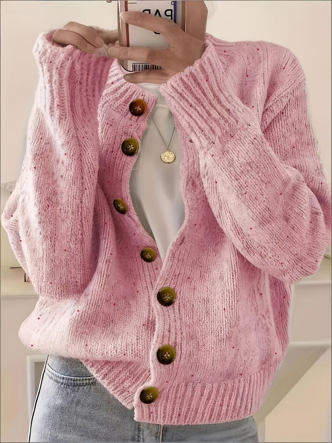 Mireille | Pehmeä pilkullinen neulecardigan