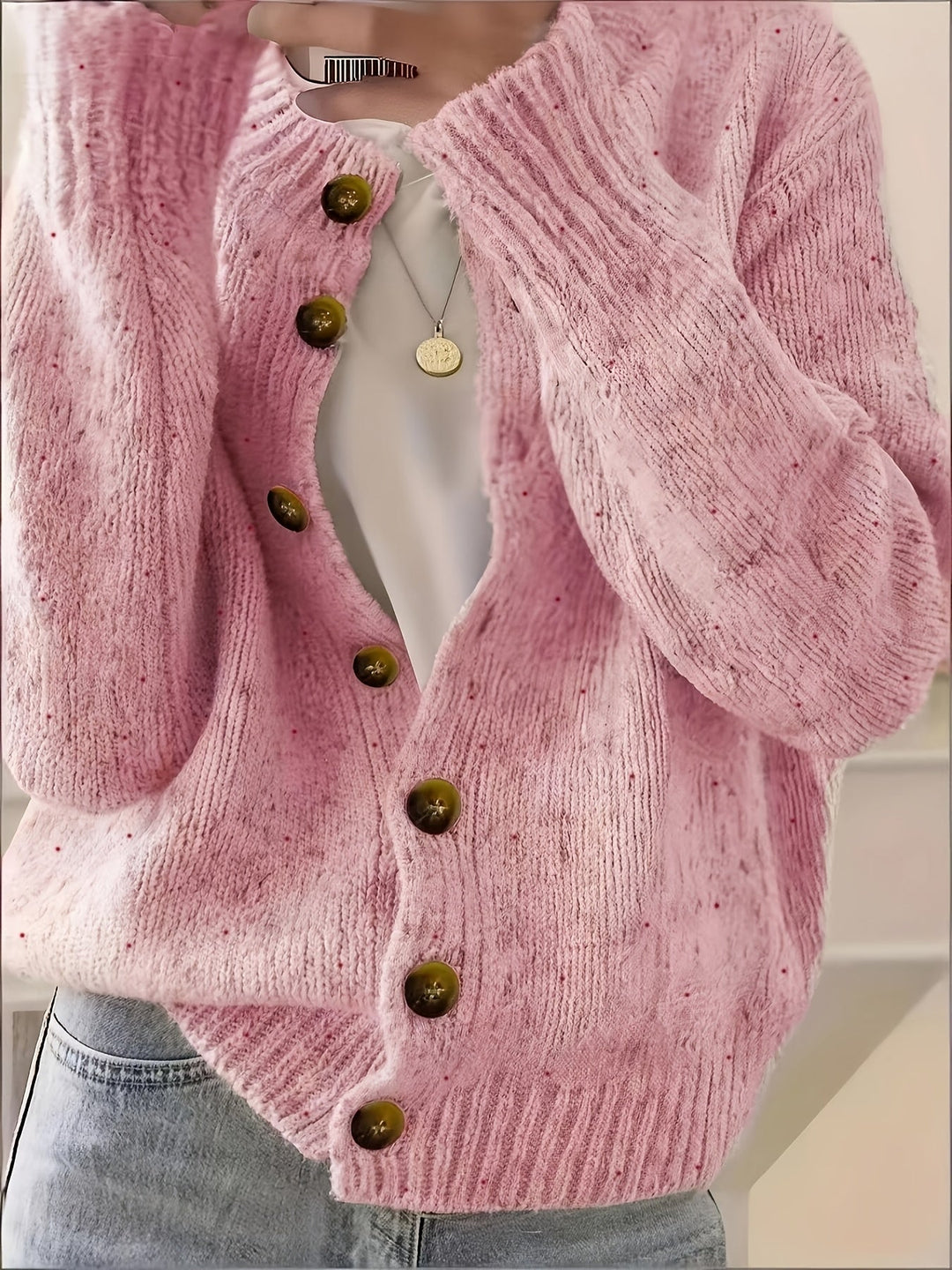Mireille | Pehmeä pilkullinen neulecardigan