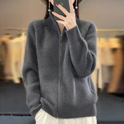 Celine™|Pure Wool Zipper Cardigan